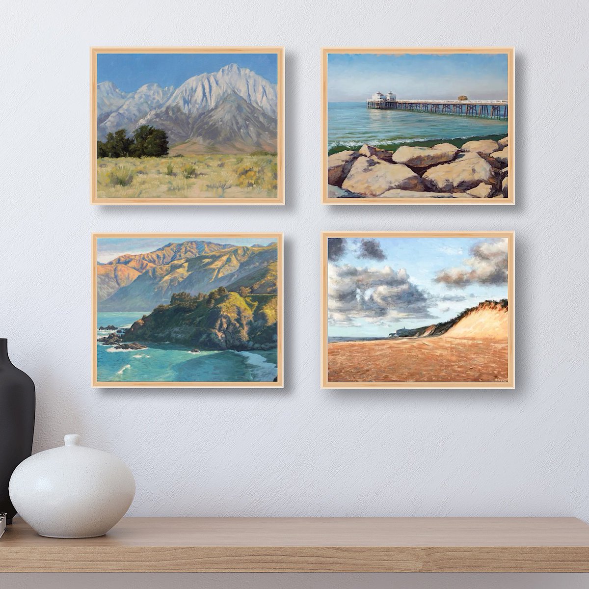 RJOlivergallery's tweet photo. It can be hard to pick just one favorite piece of art, so why not use a set of smaller prints to enhance your space?

 #interiordesign #usingart #hangingart #artprints #framedart #interiordecorating #homedesign #pleinair #pleinairart https://t.co/mh1IxDSJ0e