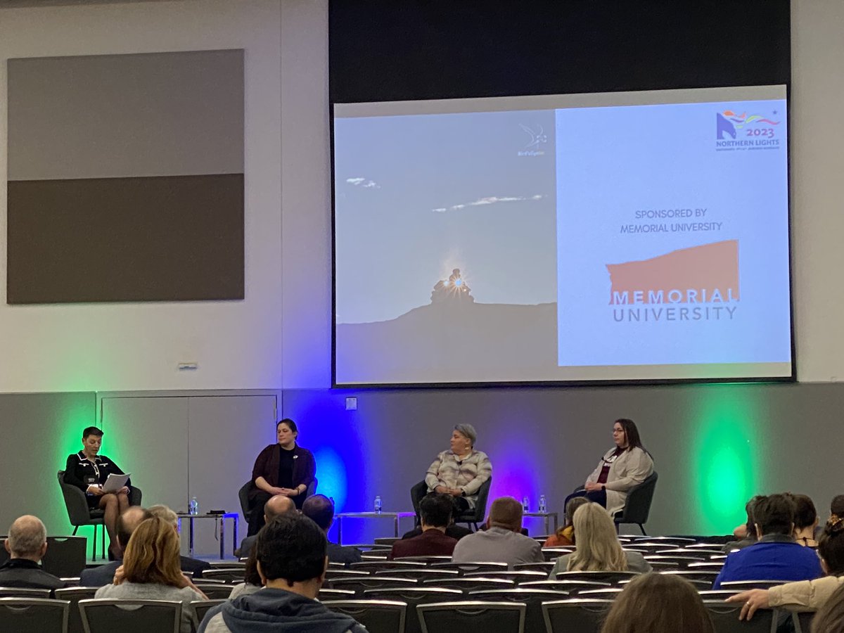 SandiBadcock's tweet photo. Excited to hear panellists speak about North-to-North Research &amp; Education at Northern Lights 2023 #NL2023 https://t.co/gwp7GsHok1