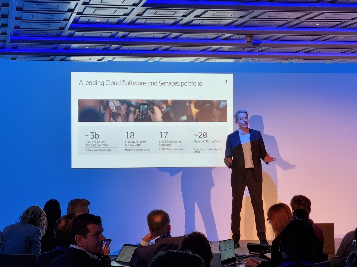 EricssonSoftw's tweet photo. 📣 #MWC23 pre-briefing update!

Per Narvinger, SVP &amp; Head of Cloud Software &amp; Services, shares our industry-leading portfolio for CSPs deploying #5G and how we enhance optimization and automation of their networks to bring customer success. 💪

#EricssonMWC #5Gmonetization https://t.co/OKm5SUdRrb