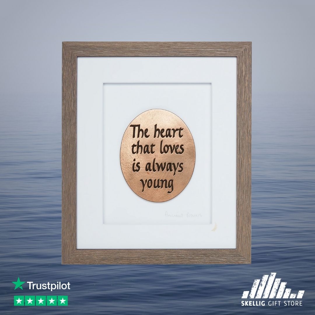 The heart that loves is always young - no truer words. If you love proverbs, then you'll love these designs by Edward Kelly.

Find it here ➡️ bit.ly/3CW2xEK

#IrishGifts #IrishCrafts #IrishDesign