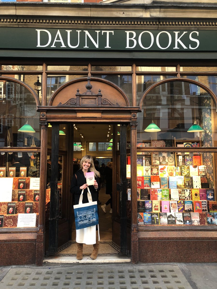 ClioCornish's tweet photo. After a gorgeous lunch with @KellyMason92 we hit Marylebone’s @Dauntbooks - @ClaireDaverley’s fave! - for a chat about #TalkingatNight with Rebecca, who gave us such a lovely welcome https://t.co/MX9WJUTwPr