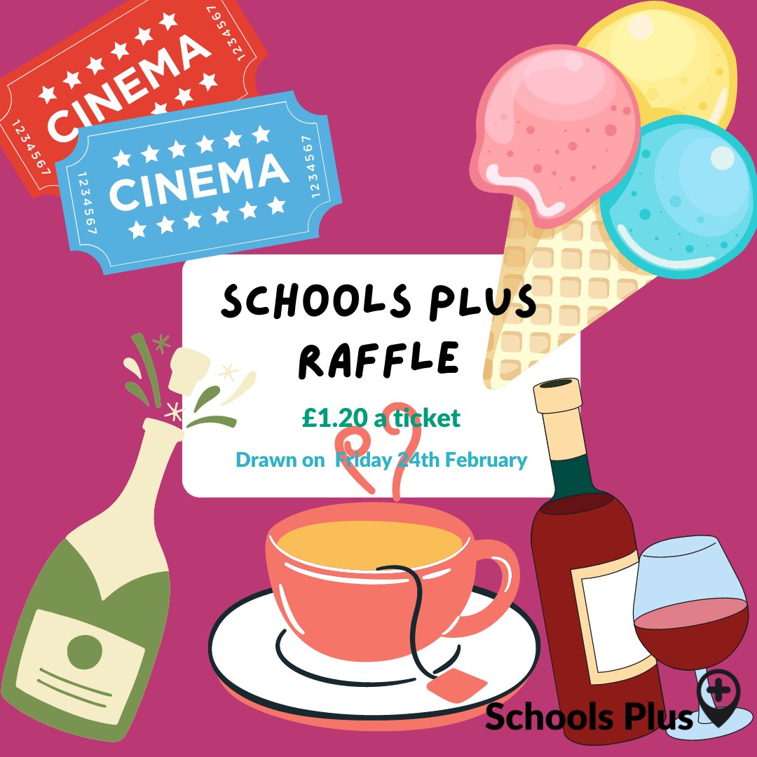 SchoolsPlusOx's tweet photo. Beat the winter blues with our Schools Plus raffle this February! We've got an exciting range of prizes from companies in Oxford. Tickets are only £1.20 and the money raised will go to supporting Schools Plus. Get your tickets here, https://t.co/RHZ7GdegPy https://t.co/4fitY62bP4