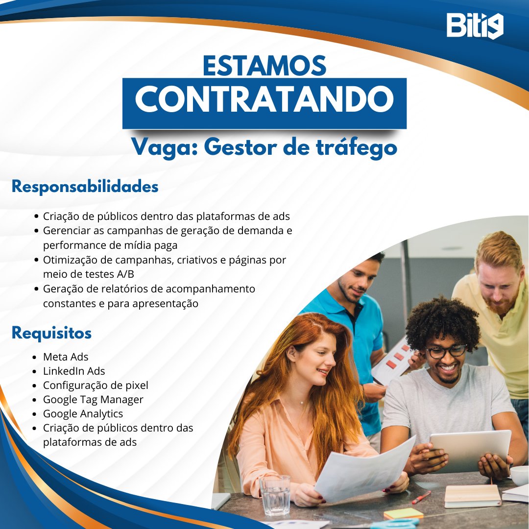 BusinessITi9's tweet photo. Estamos #Contratando para um novo cargo de Gestor de tráfego Júnior/Pleno para Startup em crescimento em São Paulo. 

Venha fazer parte do nosso time.

Para se inscrever, acesse: https://t.co/TQCgDhmMqT

#vagasabertas #vagas  #gobitters #tecnologia #automação #rpa #adote1robo https://t.co/OI5KZnpyqW