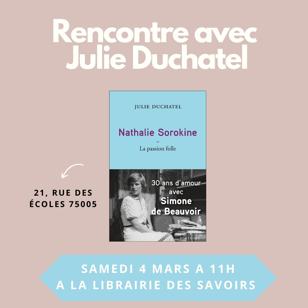 HarmattanL's tweet photo. Grande nouvelle ! On démarre une saison de rencontres à la Librairie des savoirs :) Le 4 mars à 11h on reçoit Julie Duchatel pour son livre passionnant : Nathalie Sorokine publié chez @Alisio_editions https://t.co/mMNfW8Xd4T
