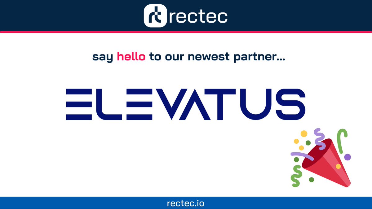 RectecLtd's tweet photo. 🎉New Partnership Announcement!🎉
Rectec are proud to announce our newest strategic partnership with @elevatus_io.
Welcome to the Rectec family!
#tech #technology #hiring #videointerviewing #interview #ATS #recruitmenttech #recruitment https://t.co/ToS2UXId9B