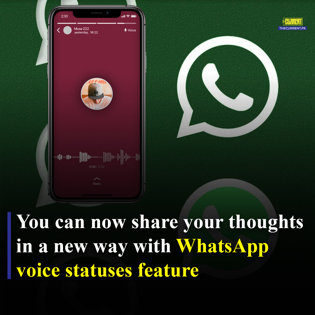 TheCurrentPK's tweet photo. WhatsApp has recently introduced a new feature, allowing users to post voice notes as statuses, with a maximum recording length of 30 seconds for their contacts to listen to.
Read more: https://t.co/dvFP4NaKul
#TheCurrent #WhatsApp #VoiceStatus #VoiceNote #Meta https://t.co/lqEsJKrO6S