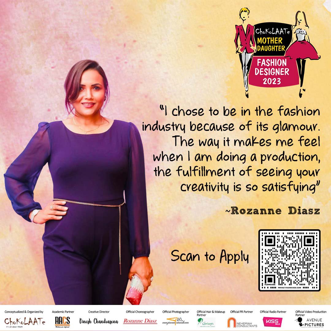 Choose what satisfies you like Rozanne Dias 🫰
Do not let anything stop you! 

Dm us to get registered for MDFD 23 to start your journey in the fashion industry! 💗 

#chokolaatemagazine #fashiondesign #allaboutyou #empoweryouth