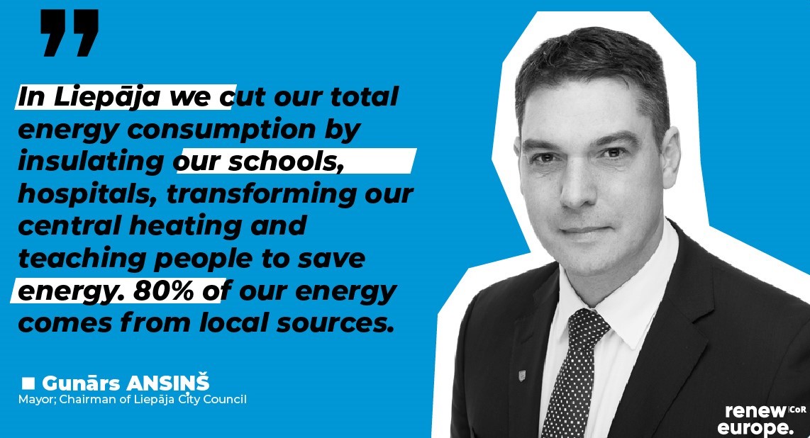 “First #energyefficiency, then everything else will follow” says <a href="/GunarsAnsins/">Gunars Ansins</a> to <a href="/MarosSefcovic/">Maroš Šefčovič🇪🇺</a>, citing best practices from his city of Liepāja
"We can’t cut in a linear fashion to reduce #energy consumption but cities &amp; regions need to look for new ways of independence"