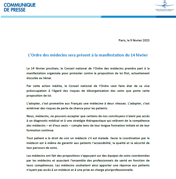 Ordre des Médecins tweet media