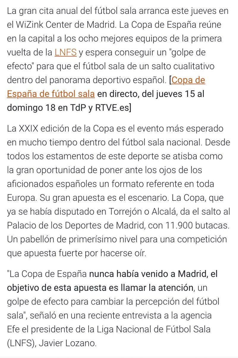 AndreuLinares9's tweet photo. Ni pre ni post, ni pie de pista, ni directos, el que es el evento más importante, influyente y notorio para todos los estratos del Futsal, se dará desde un estudio, no habrá despliegue TV en la Copa!! Insólito, limita y apena, vivimos otro momento. No Pabellón ❌ No dinamismo ❌ https://t.co/VihOFWbi6o