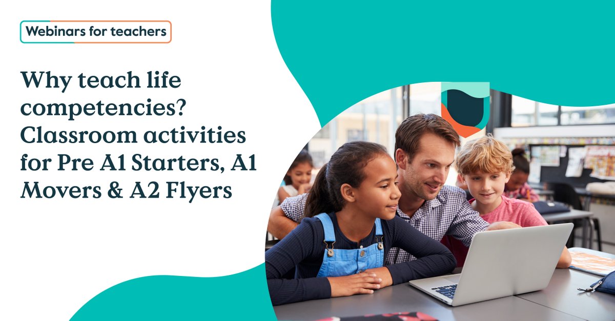 CambridgeEng's tweet photo. If you’re teaching #PreA1Starters, #A1Movers and #A2Flyers, our webinar can help you prepare your students with life competencies.
Join our webinar to discover the support, activities and tips we can supply to help with your lesson planning.
https://t.co/pGiTRHFL5t https://t.co/qlP0oZamed