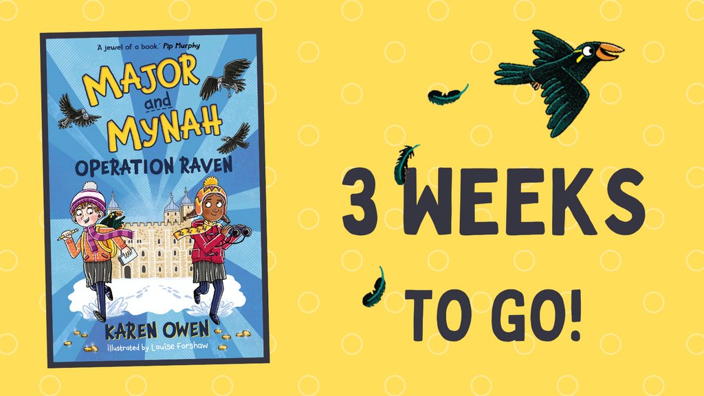 FireflyPress's tweet photo. Just THREE WEEKS until #OperationRaven soars into bookshops!
Are you ready for the Super Perceptive Undercover Detectives' next adventure? Preorder your copy at https://t.co/rJ3t5OHJYG or via your local bookshop or library!
#MajorandMynah @AuthorKarenOwen @bouncemarketing https://t.co/WT1UVUsAPB