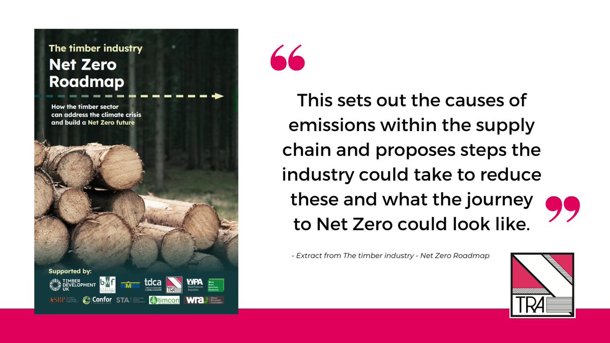 @TimberDevUK, with input from TRA and other member organisations, has recently published its report on how the timber sector can address the climate crisis to build a #NetZeroFuture.

To find out more, visit: ow.ly/7lzr50MNcPB

#NetZeroRoadmap
#TimberIndustry