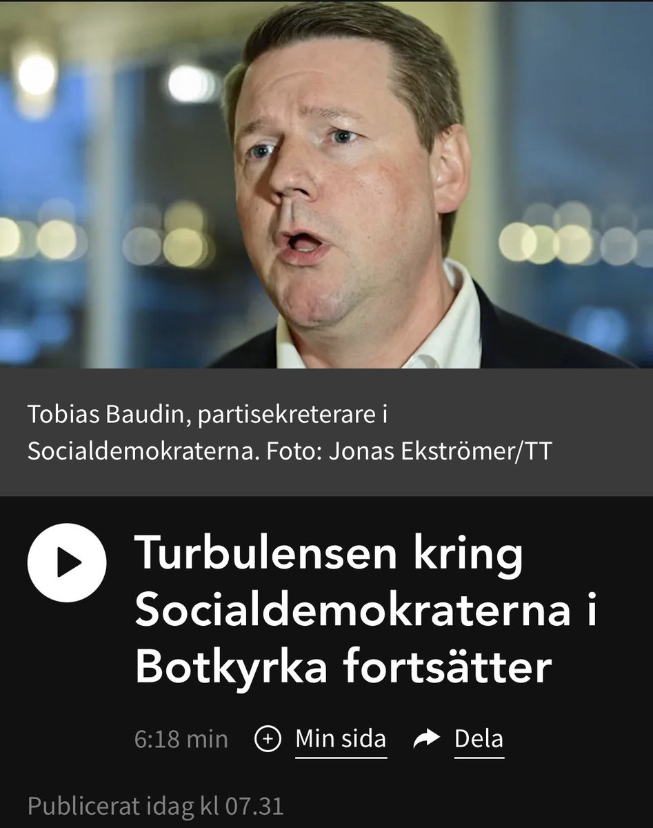 Baudin ballar ur och försöker kaskadljuga sig ur situationen. 

Att ljuga om att det var ABF(!) som stängde fritidsgårdar är allvarligt i sig, men måste han börja fullständigt relativisera allvaret med yttranden som vad ”gängkriminellt” egentligen är?
sverigesradio.se/artikel/turbul…