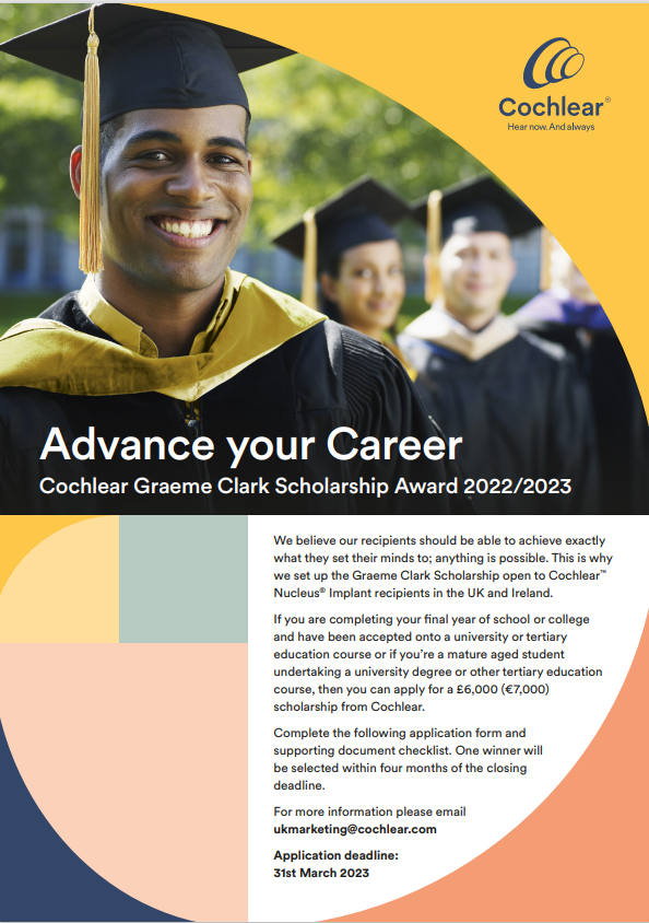 MFTcochlear's tweet photo. Click the link to apply for the Cochlear Scholarship - closing date is 31/03/2023!
https://t.co/tOqlQdd3ZN https://t.co/ZaoNK5dnGI
