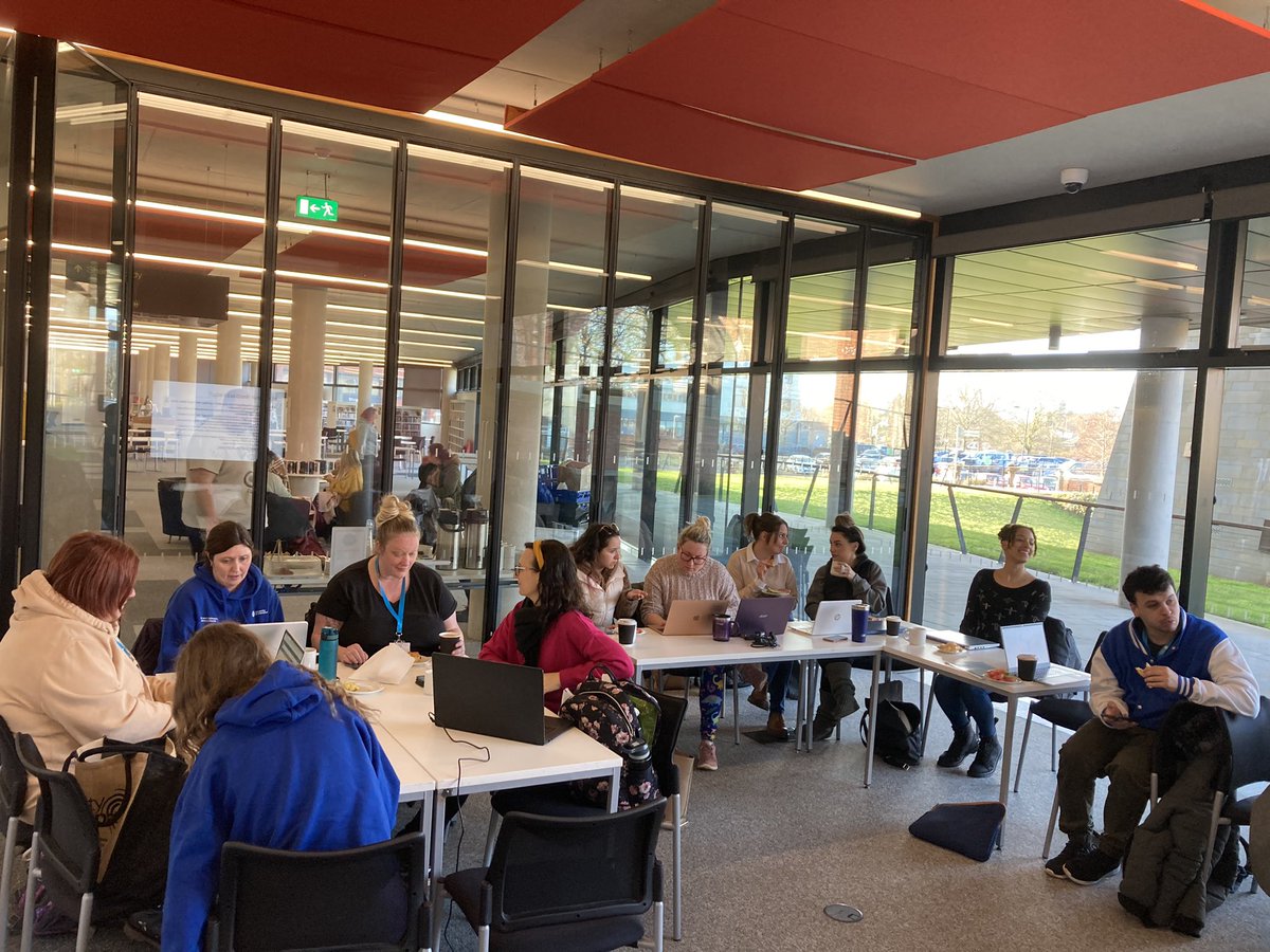 CAMH_UW's tweet photo. Together with @hscworcs we are having an #NSS themed breakfast this morning with students before our writing retreat @TheHiveWorcs. #StudentVoice https://t.co/d5rUX2ZIcw