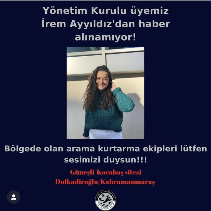 AktarSelin's tweet photo. @ononreklamlar Öğrencimiz hala enkaz altında lütfen paylaşalım #YardimTalebi #ENKAZALTINDA https://t.co/2W2ylpAh89