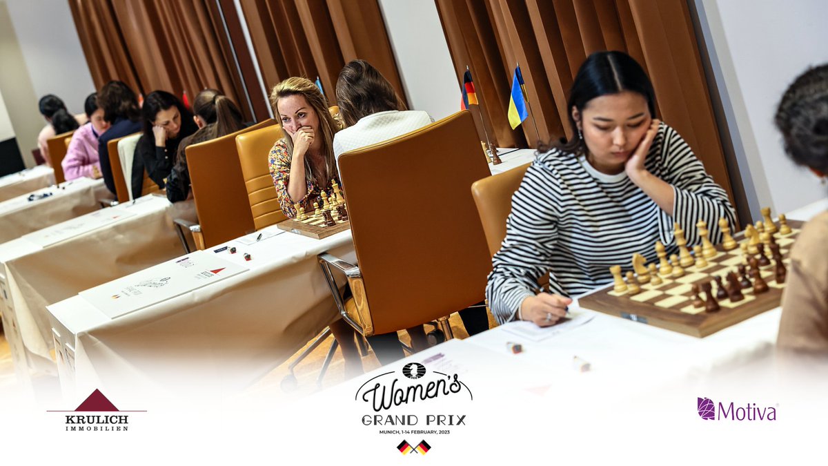 FIDE_chess's tweet photo. ♟️ Munich #FIDEWomenGrandPrix ♟️
"Six draws in Round 6"

Read all about yesterday's play in @Rahal_Michael's report: https://t.co/cItvDgrzJe

📷: Mark Livshitz https://t.co/FFaNUIlsIl