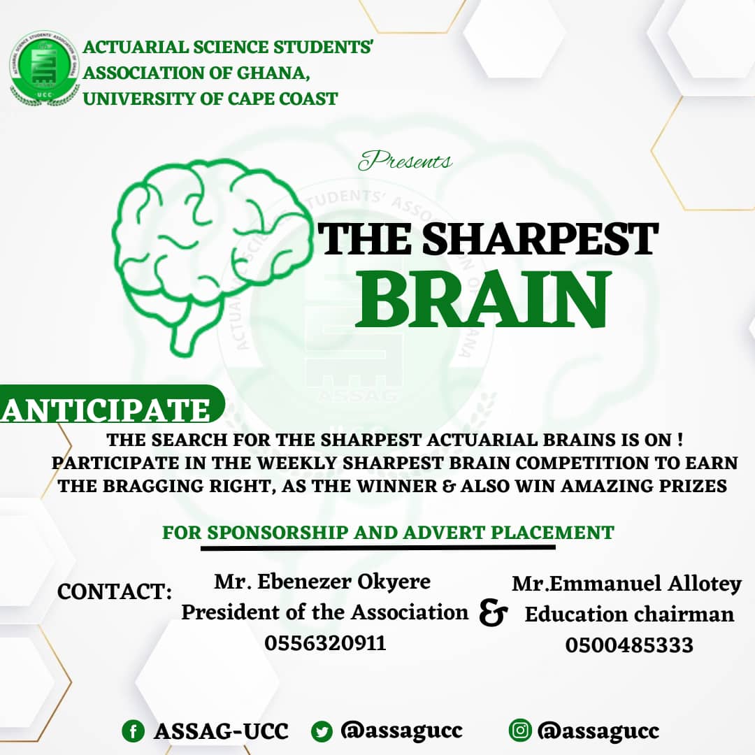 assagucc's tweet photo. Anticipate 🎉 sharpest brain competition will commence soon. For advert and sponsorship, contact the numbers on the flyer. 
#sharpestbrain #assagucc #riskourconcern https://t.co/mwzv1giImF