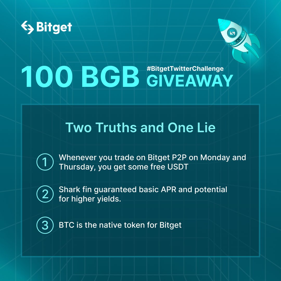 BitgetAfrica's tweet photo. Retweet using #BitgetTwitterChallenge, Like and Tag 3⃣ friends in your retweet, then reply your Answer in Comment🔥🎉

✅Join our TG Community: https://t.co/YGNu9dSny8
Ability to follow the instruction is a ➕
Fill out Form: https://t.co/OpcERs6k35 https://t.co/sve0WCkOw6