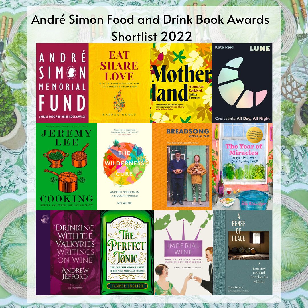 AndreSimonAward's tweet photo. We’re thrilled to announce this year's #AndréSimon Food & Drink Book Awards shortlist, thank you to all the authors and publishers who entered this year. From foraged foods to the medicinal history of alcohol, these books show the power of food & drink to heal and inspire 📚🍴 https://t.co/I2mpQHmidO