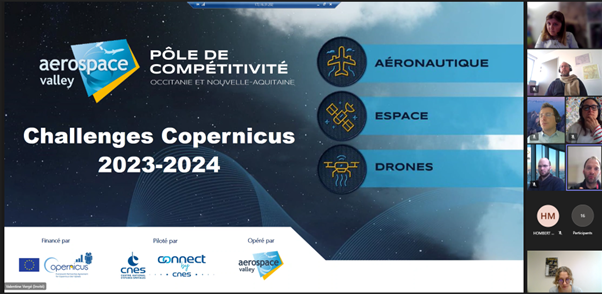 afigeo_asso_fr's tweet photo. [Opportunité] Merci à @AerospaceValley et @ConnectbyCNES pour la présentation des Challenges Copernicus 2023 auprès des membres #Criges #Metropoles sur l'apport de l'imagerie satellitaire dans les domaines #énergie #climat #risque #finance #air https://t.co/Jg13BLBX6O
