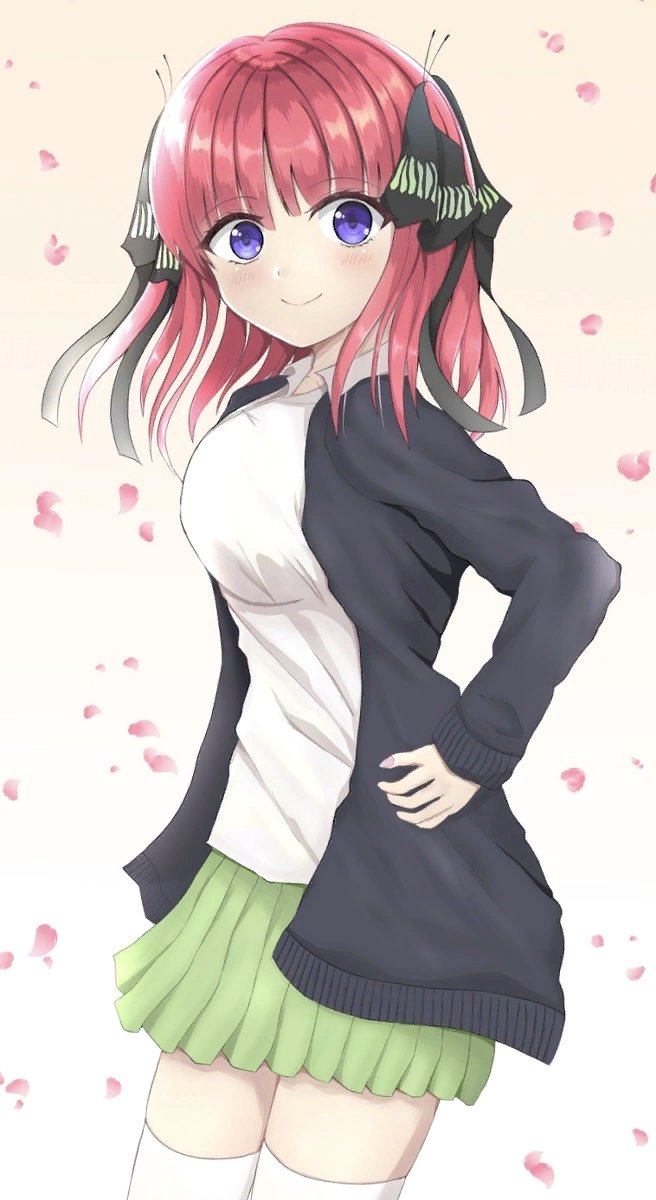 猫タシさんがTwitterに投稿した中野二乃(五等分の花嫁)のイラスト。