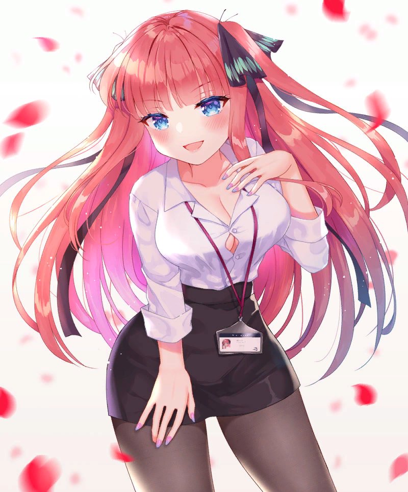 猫タシさんがTwitterに投稿した中野二乃(五等分の花嫁)のイラスト。