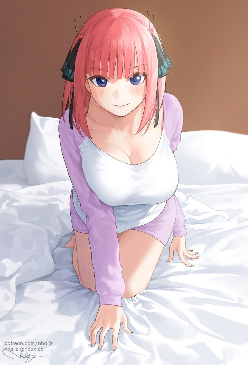 猫タシさんがTwitterに投稿した中野二乃(五等分の花嫁)のイラスト。