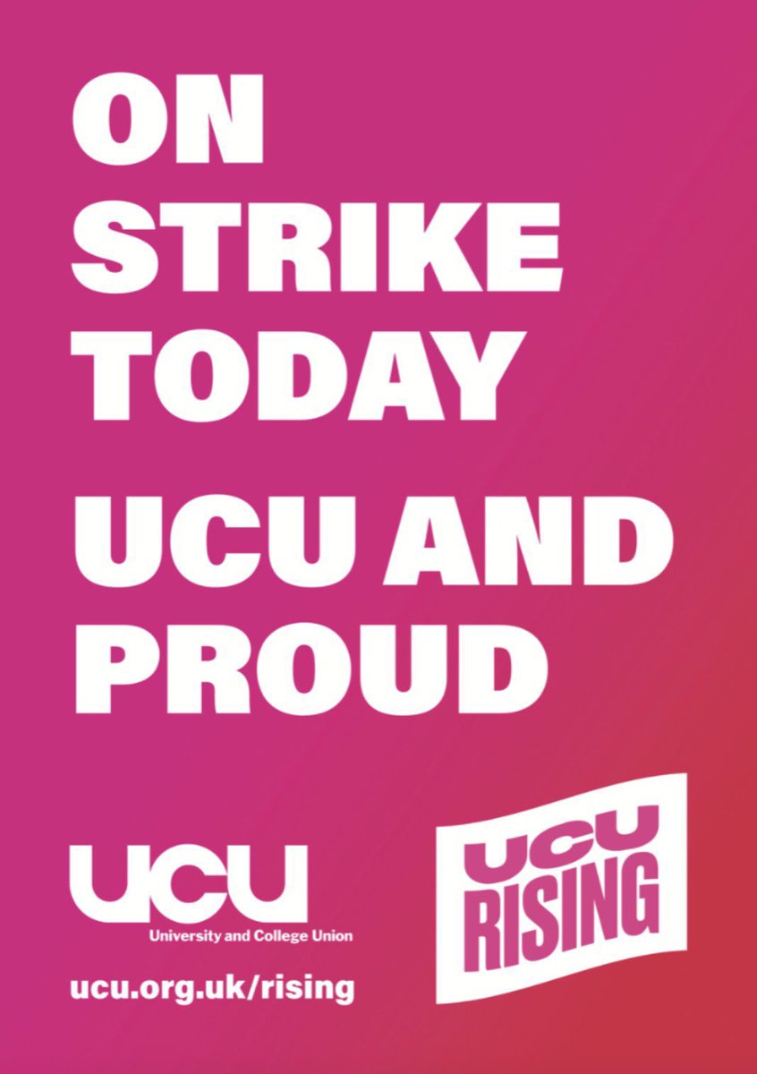 drjohartland's tweet photo. Day 2 of 18 days of #ucuRISING strikes. 
Do I want to be striking? No. 
Do I want to lose these days of pay? No. 
But I do want reasonable workloads, to be paid in line with inflation, and have colleagues who aren’t vulnerable to predatory insecure contracts. 
So we strike. https://t.co/NNNsQTohQU