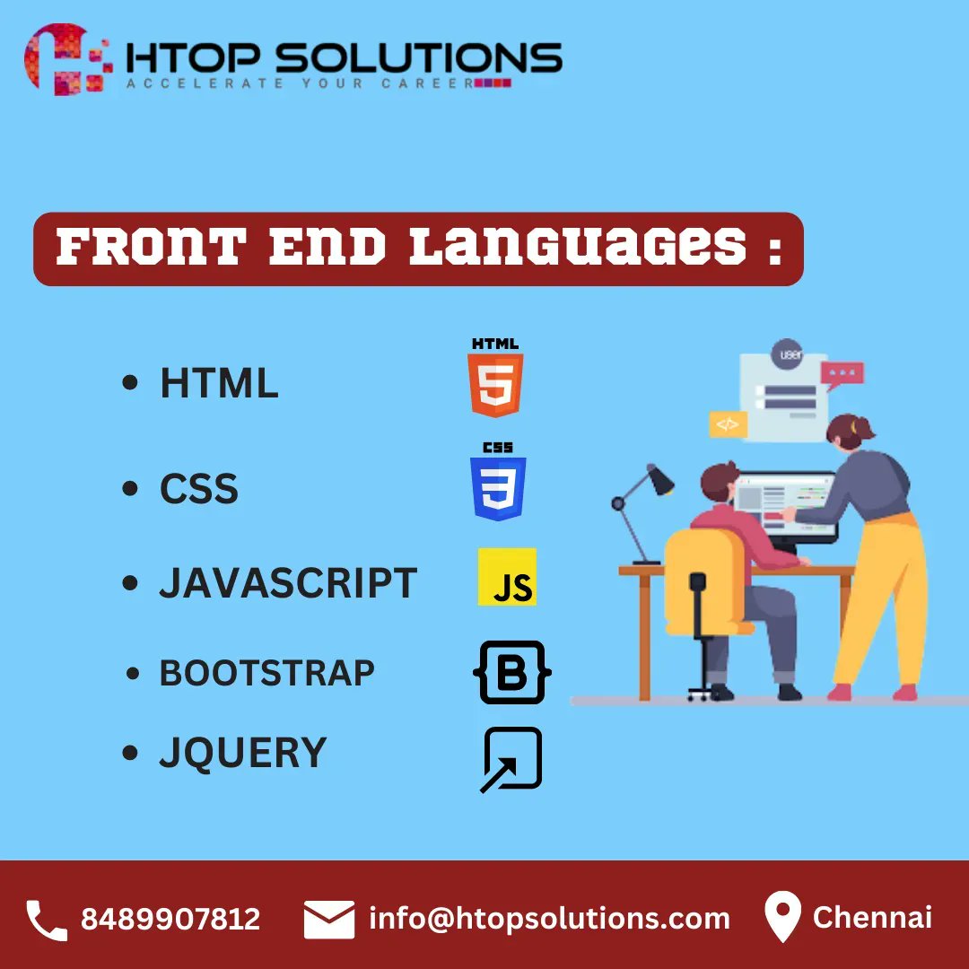 htop_online's tweet image. Front-end development is the process of building components that interact with users. Call us at  8489907812 
#FullStackDeveloperTraininginchennai #MeanStackTraininginChennai #webdevelopmenttraininginChennai #phpTraininginChennai