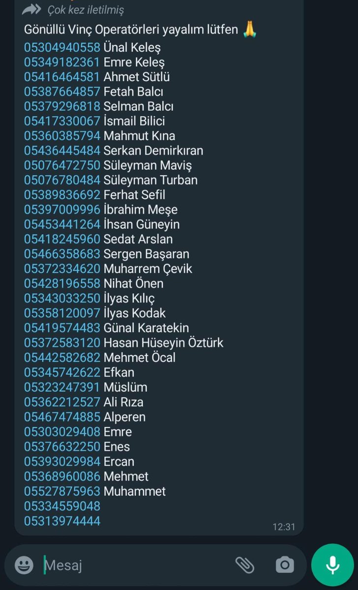 Gönüllü vinç operatörleri