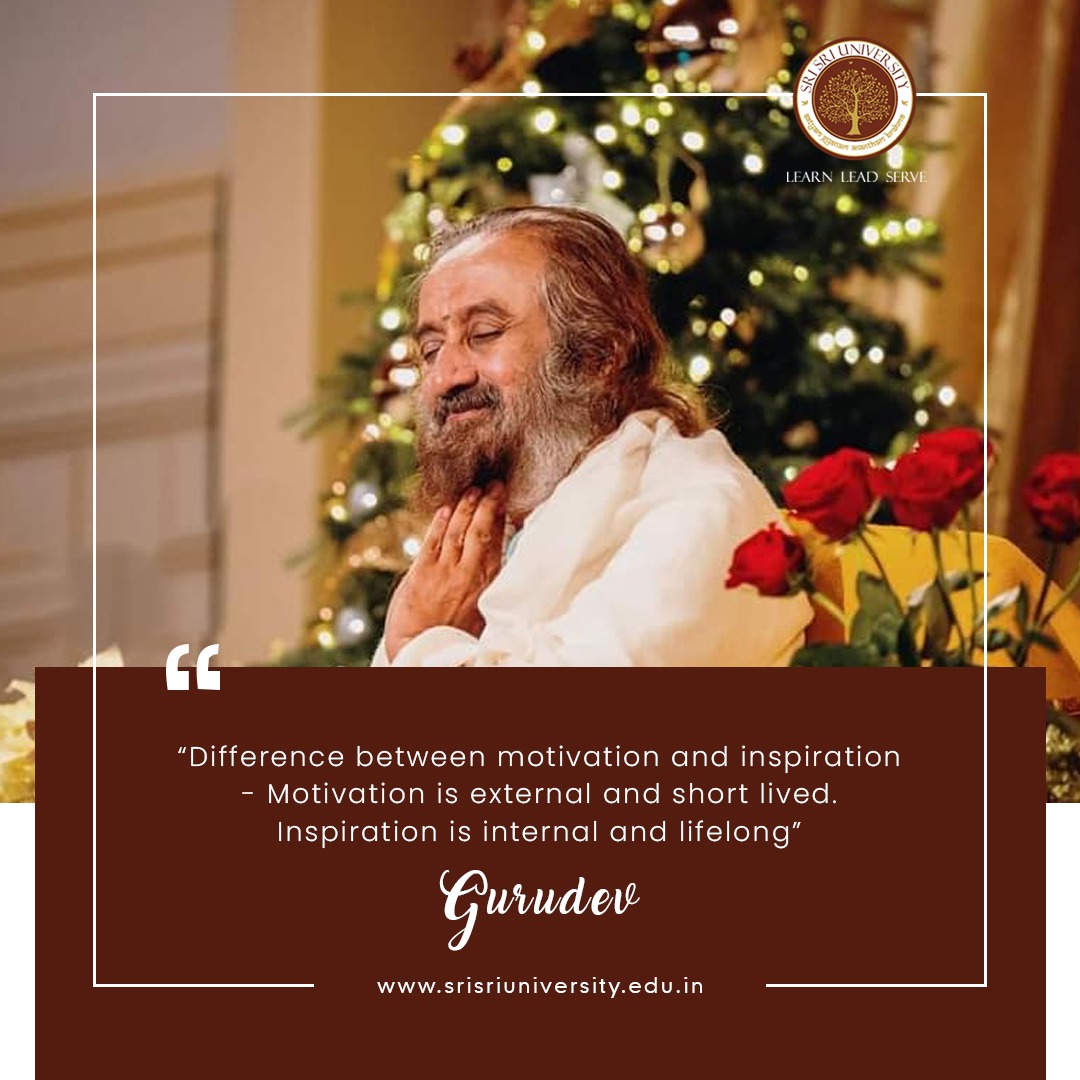 “Difference between motivation and inspiration - Motivation is external and short-lived. Inspiration is internal and lifelong” - Gurudev <a href="/SriSri/">Gurudev</a>

#ThursdayThoughts #thursdayvibes #education