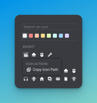 HunzJochen's tweet photo. I really like this release as it adds smaller quality of life features for scripters. You can copy the path to an icon with a right click and use it in your scripts, for example. https://t.co/hf3fn7HxUJ