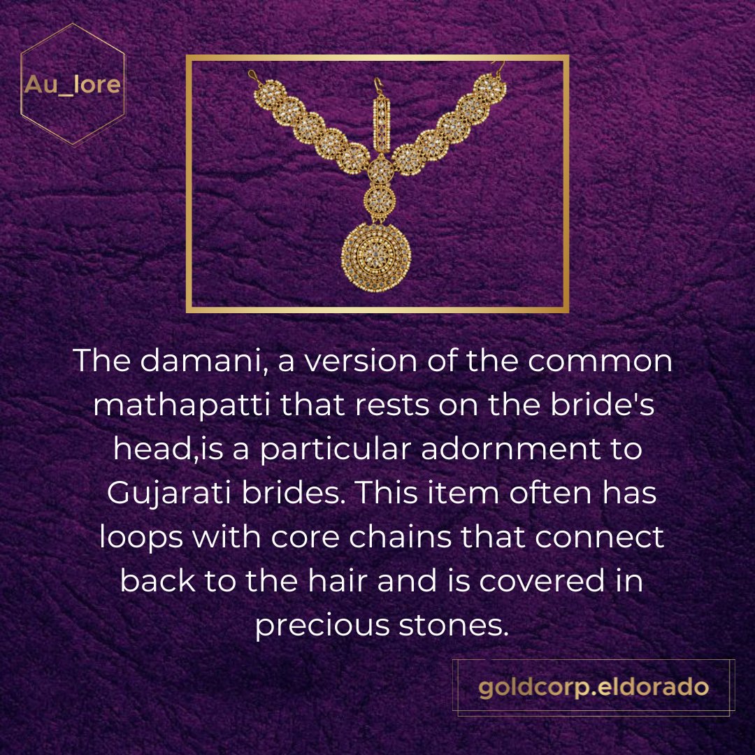 Gold Tradition of Gujrat 💫
#au_lore #goldcorp #eldorado #didyouknow #gold #silver #platinum #diamond #pearls #metal #presuious #jewellery #goldjewellery #goldbars #culture #tradition #gujarat #state #damani #mathapatti #adorment #hair #colorfull #intricate #meenakari #snugly