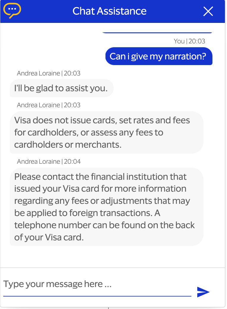 fnbjustice's tweet photo. @firstnatbankgh @_Nhyira_ When you contact @Visa_GH @Visa too, this is what they say. So who is in charge or determining the rates now? https://t.co/eCEiYNq2NK