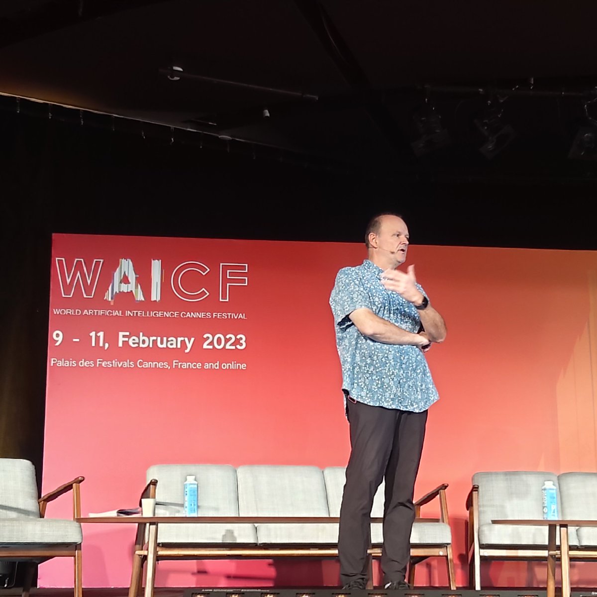 Great pleasure to meet again <a href="/julialuc/">Luc JULIA</a> on stage at #WAICF Speaking about a Mad Internet instead a Smart one due to incredible amount of Energy needed for Datacenters to run AI. Looking for new solutions…
