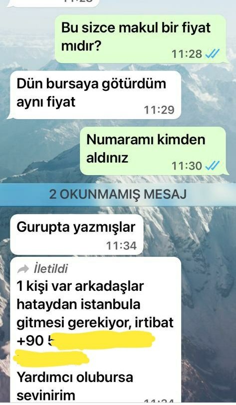 Sbtd_akigo's tweet photo. 1 kisi ucret Hatay-İstanbul 18.500 TL.(neredeyse 20bin)
Birde watsup tasimacilik gruplari varmis.
İnsan depremzedelerden bu parayi isterken utanir,vicdani sizlar.
@haskologlu @ProfDemirtas @AFADBaskanlik
@HatayValiligi @EmniyetGM #hatayiskenderun #depremsondakika https://t.co/CLkaVCP7ce