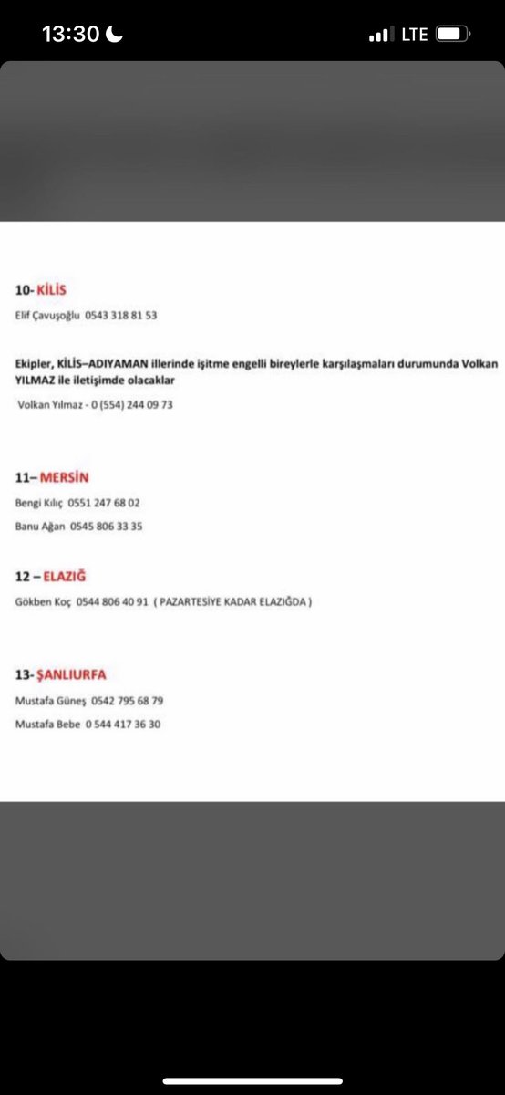 Deprem bölgelerinde bulunan Türk İşareti Dili Tercümanları ve iletişim numaraları. Lütfen paylaşalım 🙏🏻