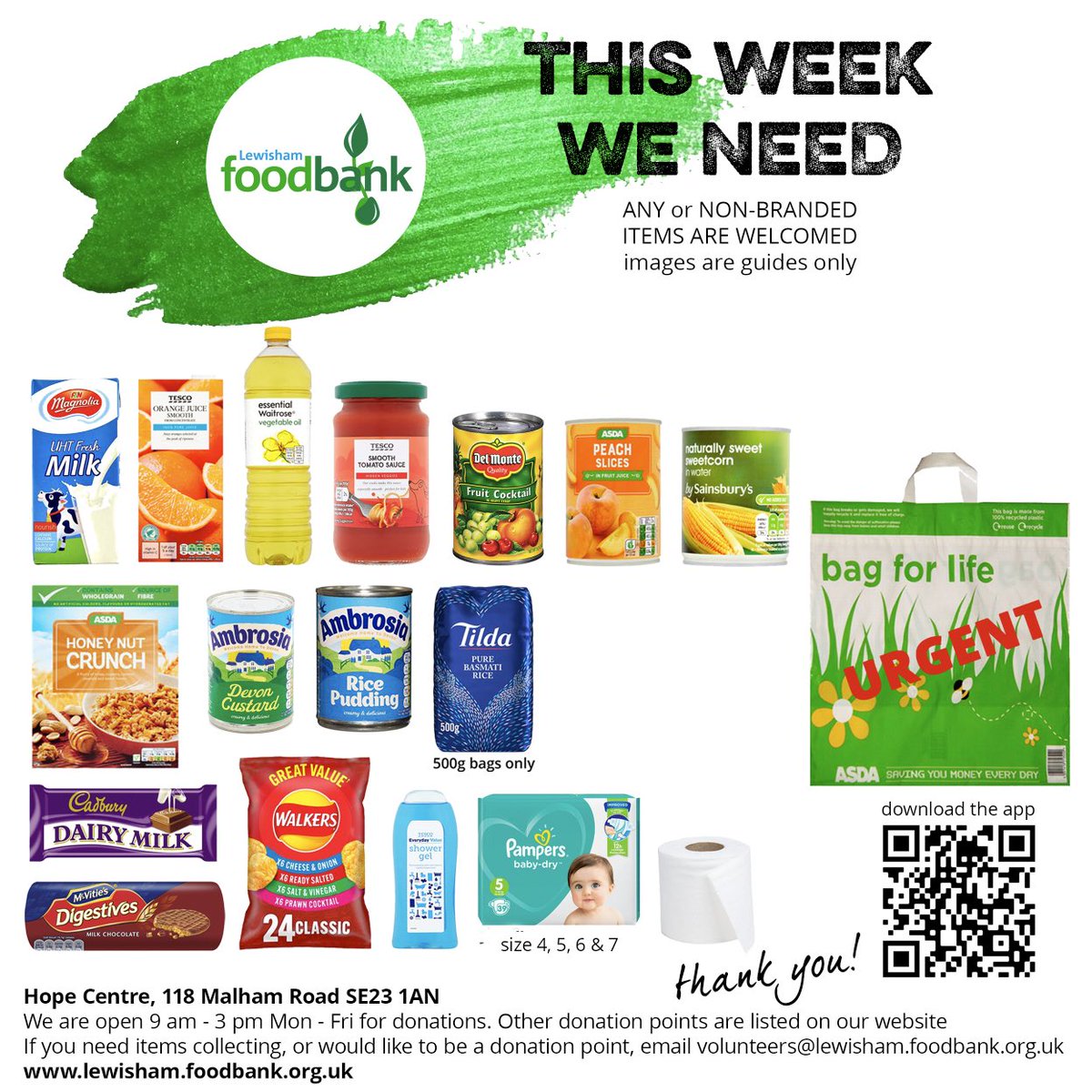 lewishamfood's tweet photo. Here’s our #ThisWeekWeNeed shout-out.
If you’re able to help that would be amazing. There are lots of donation points around the borough - maybe you’d like to download the Bank The Food app which will make it easier when you shop? Or you can donate a fiver of course.
Thank you https://t.co/rKTmKzl2ah