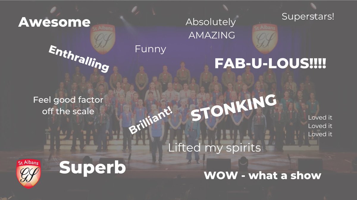 The chatter on social media sums up our Opening night brilliantly. Thank you for all the kind words and messages of support. As one lady who visited last night said "That was simply amazing - I've just booked online to come back again tomorrow night!" :-) stalbansgangshow.com/tickets