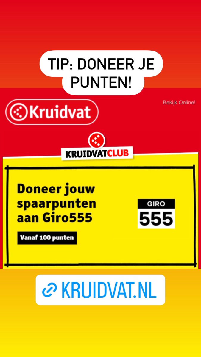 Alle kleine beetjes helpen!
Zie kruidvat.nl/goededoelen

#Turkije #Syrie #Giro555 #Kruidvat #doneren #punten
