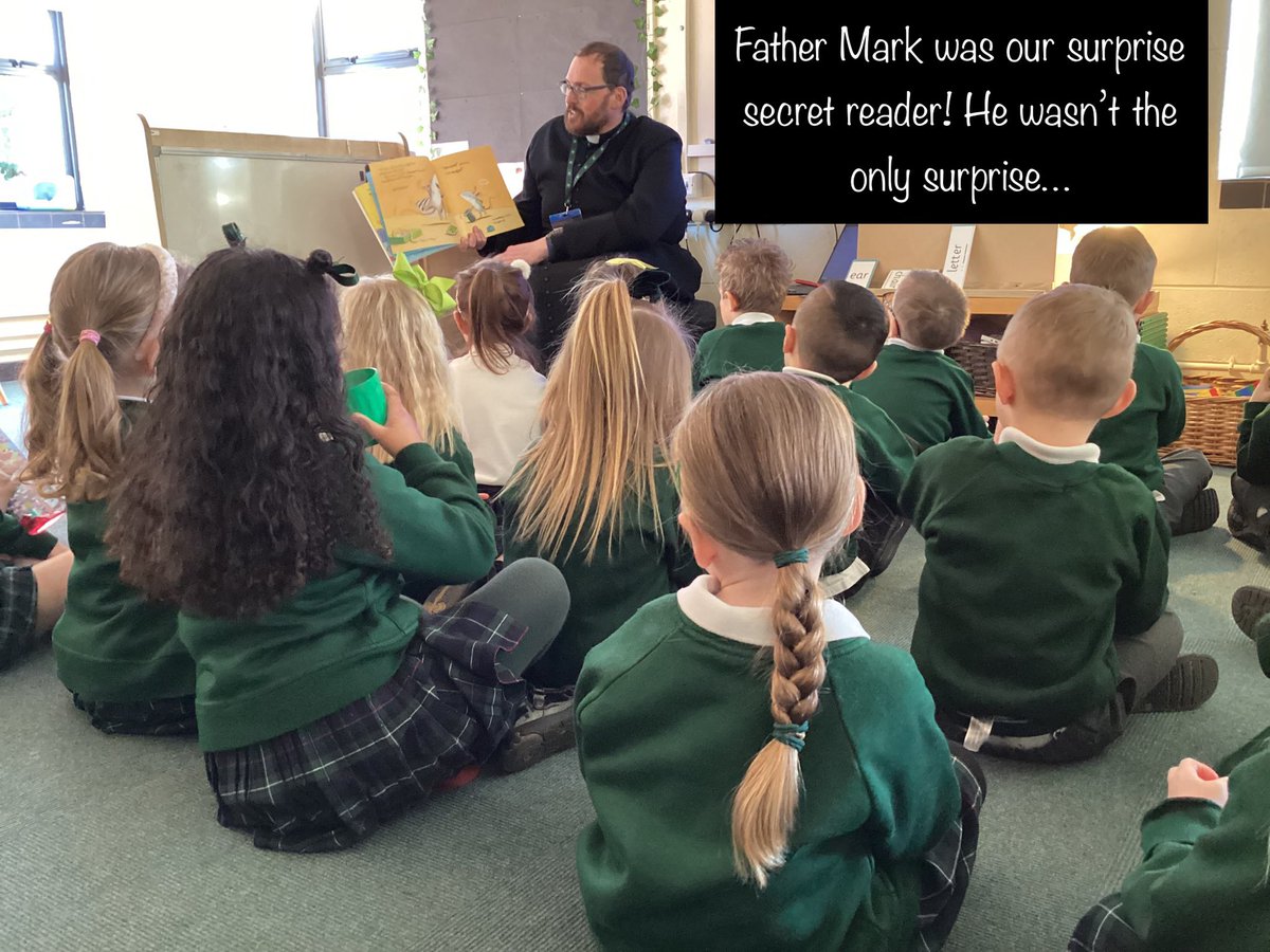 LittleSuttonCoE's tweet photo. Owls have been doing lots of reading at home and were rewarded with a secret reader. We were surprised by @markturner79 who shared a magical story of friendship that ended with a surprise. I think we’ll enjoy that confetti all day. #earlyreading @lovereading #storytime https://t.co/6g4j9pssJP