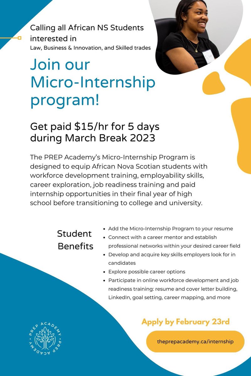 BiowithGoora's tweet photo. Are you an African NS high school student interested in a law career in the future? This March break camp will pay you to participate! @HalifaxWestHS https://t.co/uJgFou50ZA