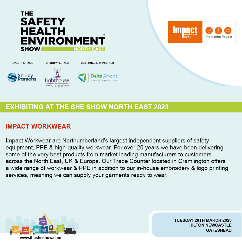 TheSHEShow1's tweet photo. Great to see @ImpactWorkwear will be exhibiting at #TheSHEshowNE

🗓 Tuesday 28th March 2023
📍Hilton Newcastle Gateshead

For more information visit:
➡️ https://t.co/wmFmHtBZKW

#Safety #Health #Environment #Conference #Exhibition https://t.co/sHeWOk9XBW