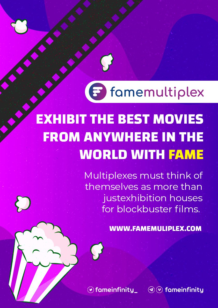 FameInfinity_'s tweet photo. Exhibit the best movies from anywhere in the world with Fame.
Multiplexes must think of themselves as more than just exhibition houses for blockbuster films.
#FameInfinity #multiplex #movie
visit : https://t.co/1VfnesHRb2 https://t.co/Gzh9edSw4p