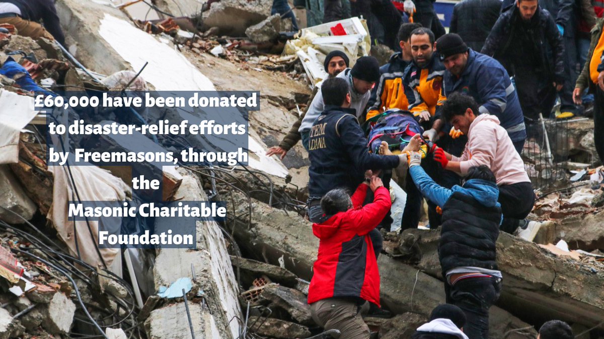 UGLE_GrandLodge's tweet photo. Survivors of the #earthquake in #Turkey and #Syria will receive help thanks to a £60,000 grant from #Freemasons, through the @Masonic_Charity, to the @BritishRedCross @UKforUNHCR and @UNICEF, who are leading the relief effort.

Learn more here👇
https://t.co/mSLZRnEh1Q https://t.co/oIhKu4Rcal