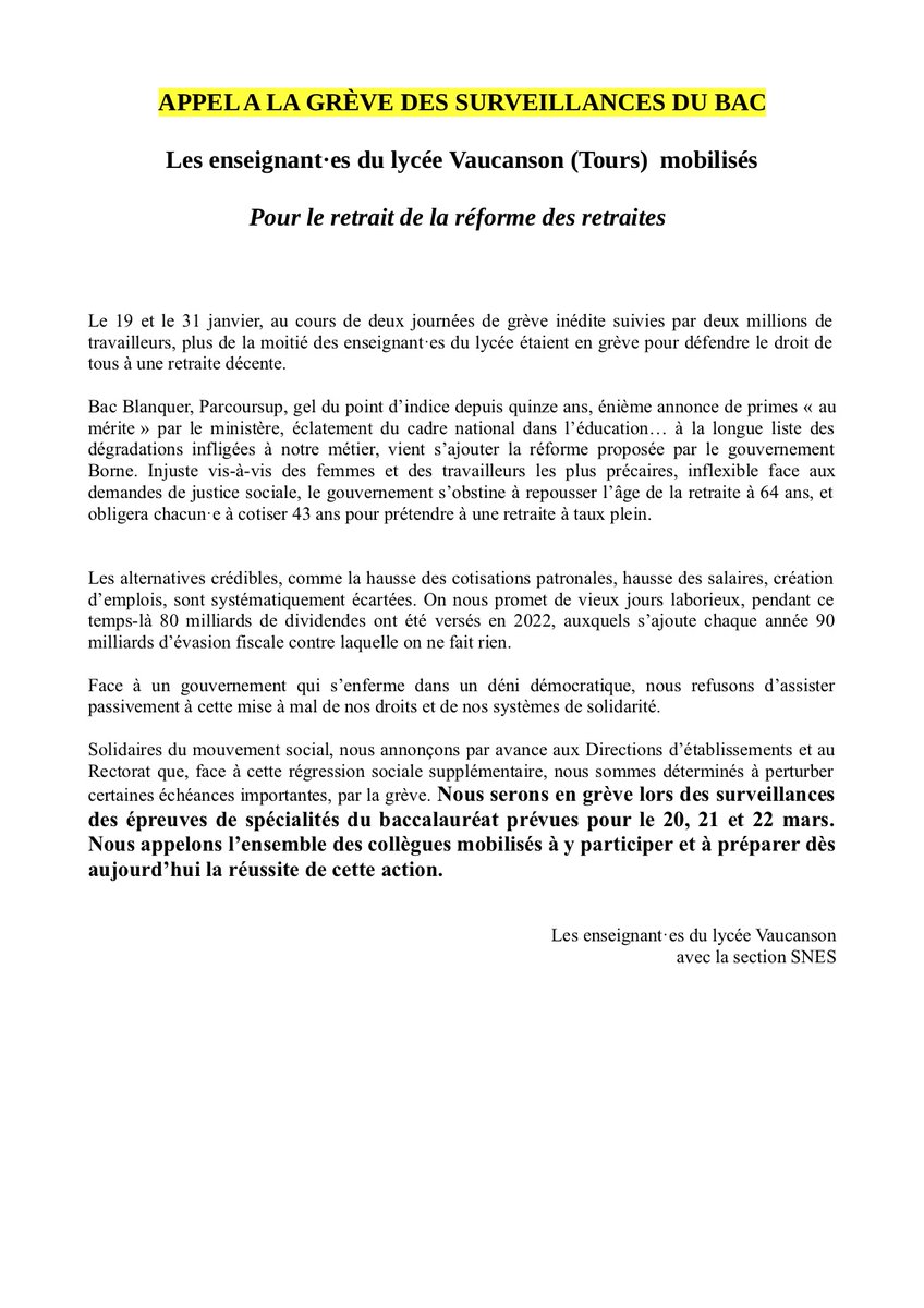 blogMammouth's tweet image. Vers la grève pour les #spécialités du #Bac (épreuves en mars). Premiers appels !