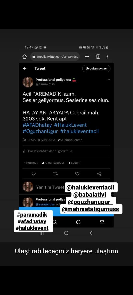 ozgcmzbuse's tweet photo. @haluklevent 
@AFADBaskanlik 
@OguzhanUgur https://t.co/D2RC6MY6pp