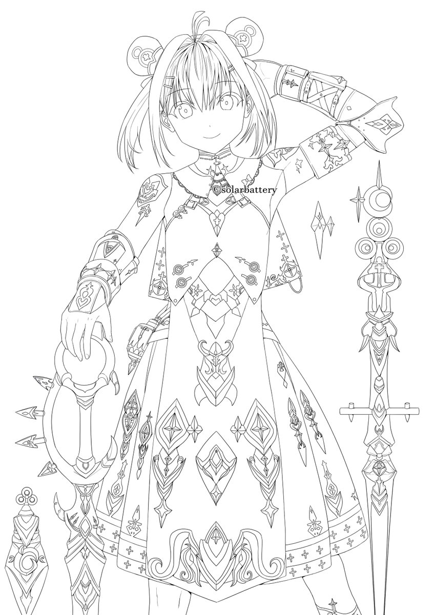 solarbatterynft's tweet photo. こんばんはー
新しい子の線画wipです☺️🪄
今回も描きこみます～！！✨ https://t.co/HfyB3w51kO